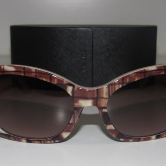 Prada Marbleized Heavy Plastic Shades Of Brown - Picture 1 of 8
